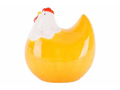 Kip Geel 13x10xh13cm Keramiek 