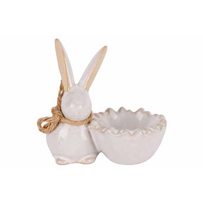 Coquetier Bunny Beige 10x6xh10cm Ceramiq Ue 