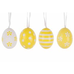 Cosy @ Home Oeuf De Paques Set8 Jaune  Blanc 6cm Pla Stic 