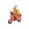 Konijn Vespa Oud Roze 16x19xh18cm Andere  Polyresin 