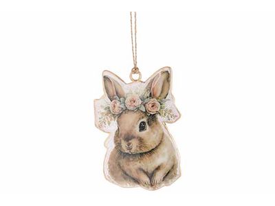 Hanger Vintage Rabbit Beige 6x,5xh10cm E Maille