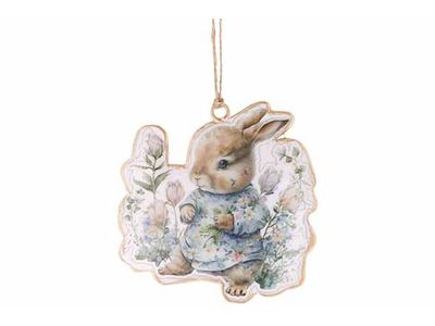 Hanger Vintage Rabbit Blauw 6x,5xh10cm E Maille