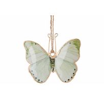 Suspension Vintage Butterfly Vert 10x,5x H8cm Email 