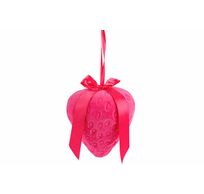 Fraise Hanger Flocked Rose 22x17xh25cm F Oam 