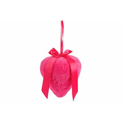 Fraise Hanger Flocked Rose 22x17xh25cm F Oam 