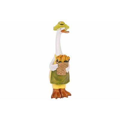 Canard Hat Vert 12x17xh40cm Resine  