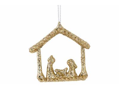 Hanger Creche Glitter Goud 8x1,5xh8cm Ku Nststof