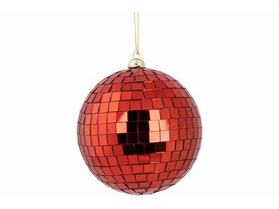Boule Disco Rouge 10x10xh10cm Plastic 
