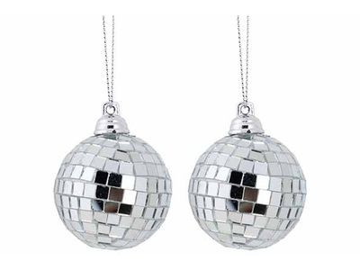 Bal Disco Zilver 7x7xh7cm Kunststof 