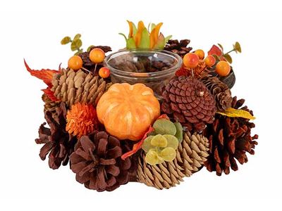 Theelichthouder Autumn Multikleur 18x18x H8cm Kunststof