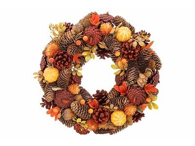 Krans Autumn Multikleur 33x33xh8cm Kunst Stof