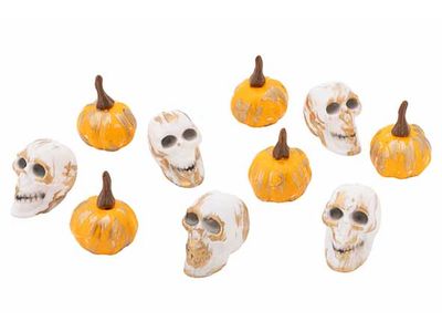 Citrouilles And Skulls 10st In Tube Mult Icolore 5,5x5,5xh30cm Plastic