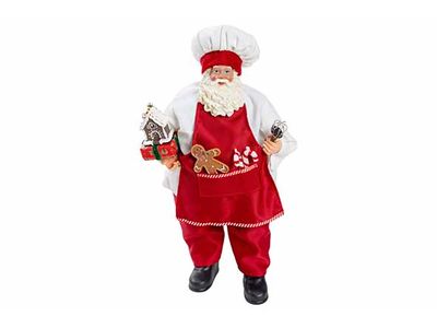 Pere Noel Chef Rouge 23x15xh46cm Textile 