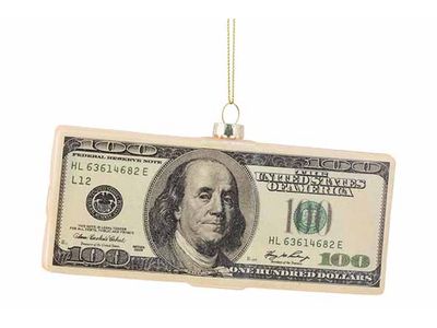 Hanger 100 Dollar Champagne 16x2xh8cm Gl As