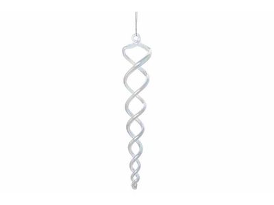 Hanger Spiral Cone Wit 4x4xh19cm Glas 