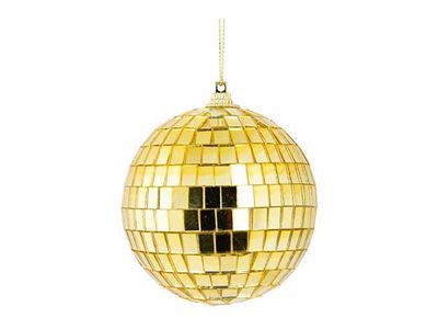 Kerstbal Disco Goud D8cm Kunststof 