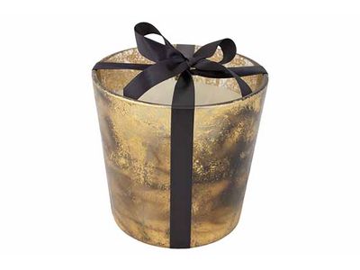 Geurkaars Luxury Brush Goud 13,5x13,5xh1 2,5cm