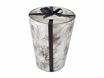 Geurkaars Luxury Brush Zilver 18,5x18,5x H21,5cm