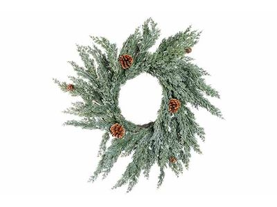 Krans Frost With Pineapples Groen 66x66x H15cm Pe