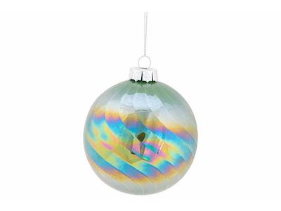 Kerstbal Spiral Pearl Groen 10x10xh10cm Glas