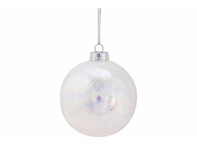 Kerstbal Spiral Pearl Wit 10x10xh10cm Gl As