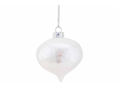 Hanger Tol Spiral Pearl Wit 8x8xh8cm Gla S