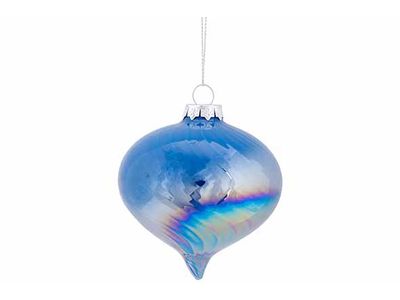 Hanger Tol Spiral Pearl Blauw 8x8xh8cm G Las