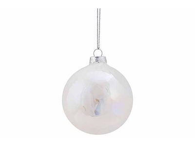 Boule Noel Spiral Pearl Blanc 8x8xh8cm V Erre