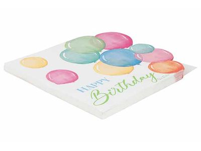Serviettes Happy Birthday Balloons Multi Colorexh33cm Papier