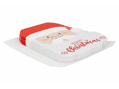 Serviettes Santa 3ply Rouge Blanc 33x33c M Papier