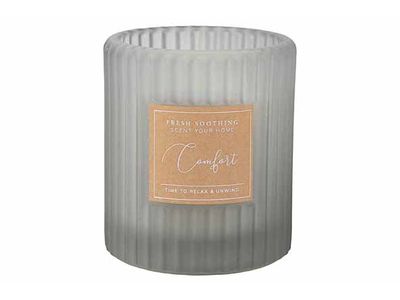 Bougie Parfum Relax And Unwind Bleu Gris  8x8xh9cm Verre