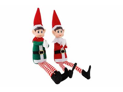Figuur Elf 2ass Rood Groen Xh36cm Textie L