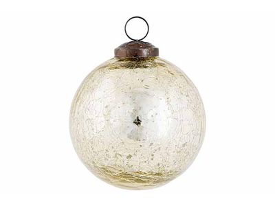 Kerstbal Antique Crack Goud 10x10xh11cm Glas