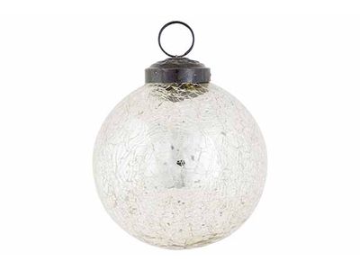Kerstbal Antique Crack Champagne 8x8xh9c M Glas