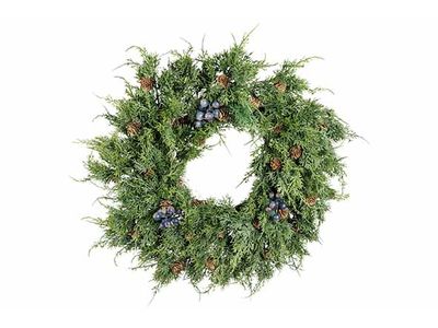 Krans Blue Berries Groen D66cm Ku Nststof