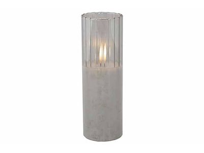 Bougie Led Ribble Gris 5x5xh15cm Verre Excl 2 Piles Aa