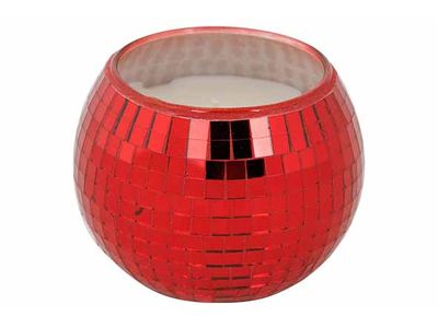 Bougie Parfum Disco Rouge 8x8xh6cm Verre 