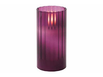 Bougie Led Ribble Violet 5x5xh10cm Verre 