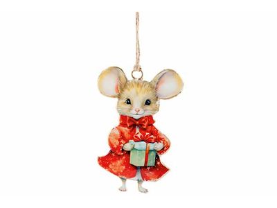Hanger Vintage Mouse Rood 6,5x1xh11cm Ij Zer