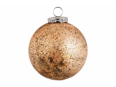 Kerstbal Antique Matt Goud 10x10xh11cm G Las