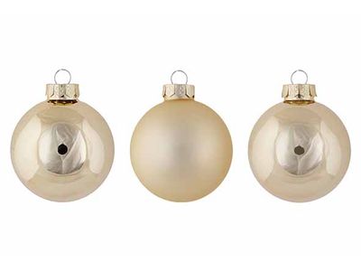 Kerstbal Set12 Shiny Matt Opal Champagne  D8cm Glas