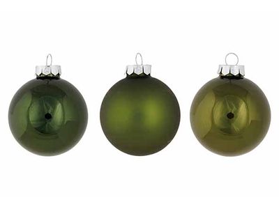 Kerstbal Set12 Shiny Matt Opal Groen D8c M Glas