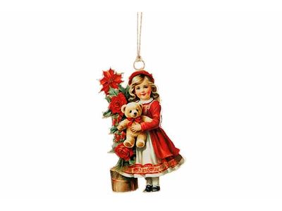 Hanger Vintage Girl Rood 7x1xh11cm Ijzer 
