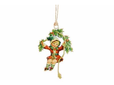 Hanger Vintage Boy Rood Groen 7x1xh11cm Ijzer