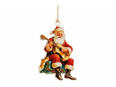 Hanger Vintage Santa Rood 7,5x1xh11cm Ij Zer