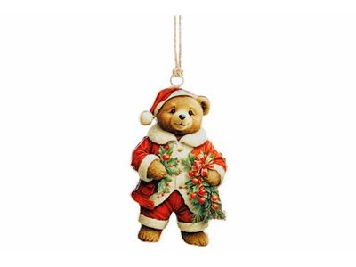 Hanger Vintage Bear Rood 10x1xh11cm Ijze R