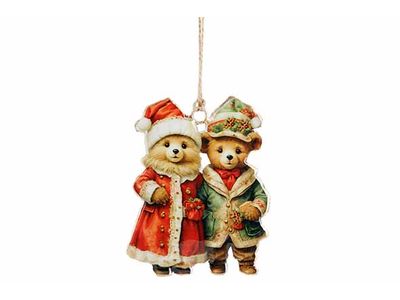 Hanger Vintage Bears Rood Groen 8x1xh10c M Ijzer