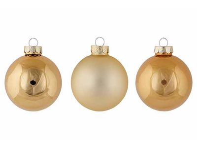 Kerstbal Set24 Shiny Matt Opal Goud D6cm  Glas