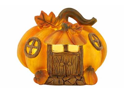 Pompoen Led Light Oranje 16x16xh11,5cm Polyresin Excl 2 Aaa Batt