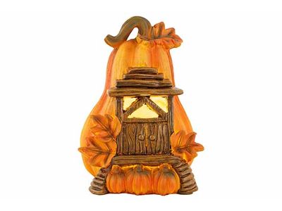 Pompoen Led Light Oranje 15,5x14xh20cm Polyresin Excl 2 Aaa Batt